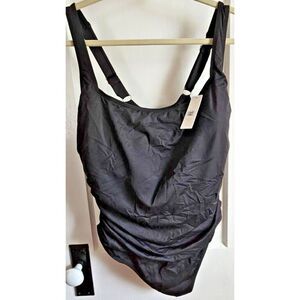 NWT Anne Cole black women‎ Sz 20W one piece swim suit unwired  MRSP$ 108